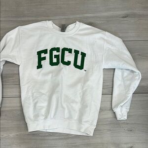 Gildan White Sweatshirt with Green Print